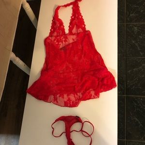 Victoria secret red sexy lingerie